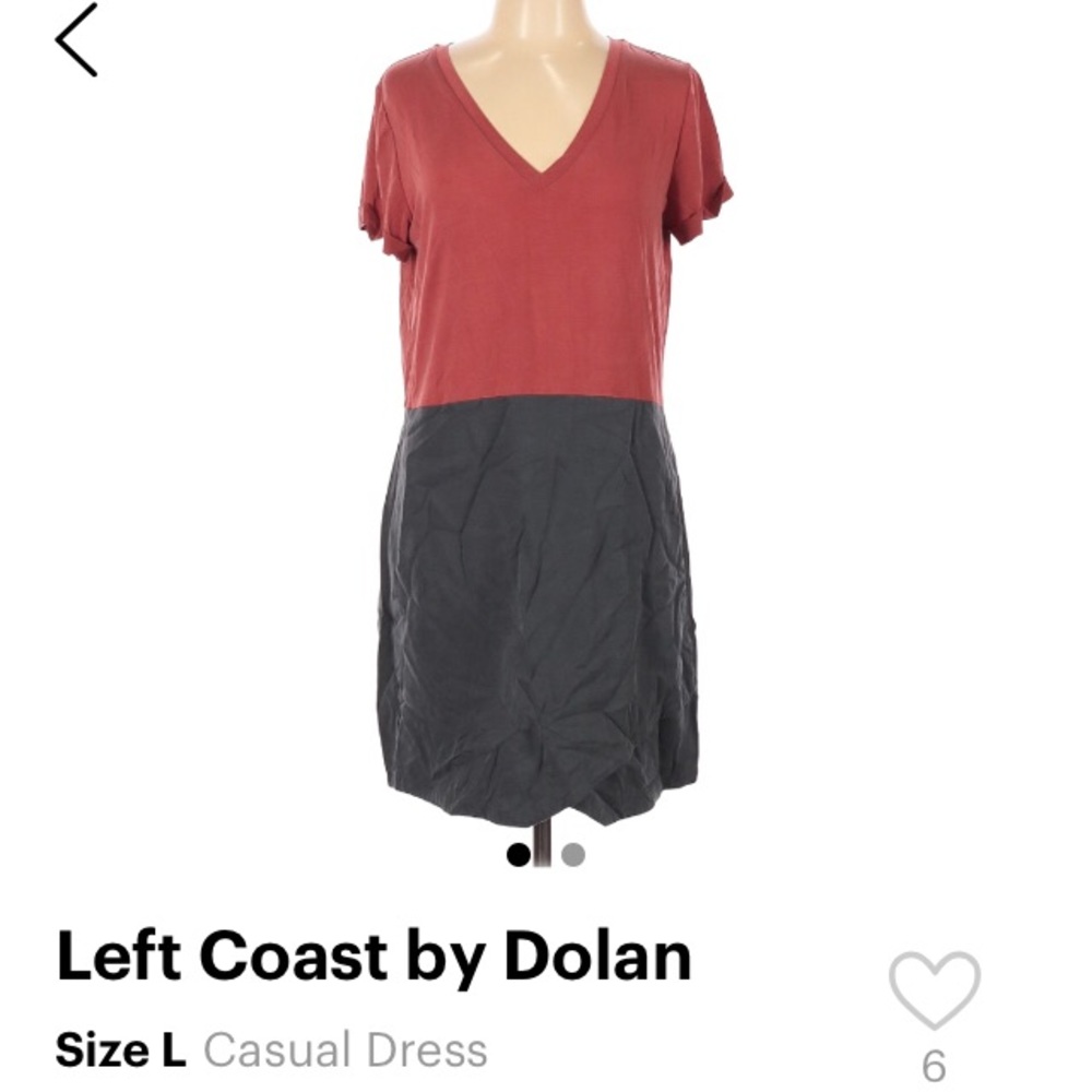 LEFT COAST By DOLAN Colorblock Dress Orange/Grey